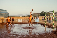 MOLLINA, SPAIN - AUGUST 12 2009: Young men play mud-football. The budget for patronal festivities has been cut so much that only very cheap activities were possible. Photo by Carlos Spottorno / Getty Images