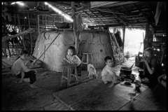 SOUTH VIETNAM. Tien Giang. Near My Tho. A bunker inside a peasant hut to be used as shelter in case of incoming artillery fire. The area is controlled by the Vietcongs (Communist guerrilla).