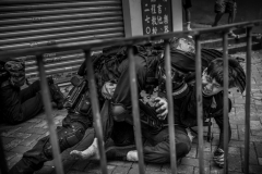Hong Kong October 6, 2019 A young man is tackled by police in the New Territories a few days after a ban on wearing masks at demonstrations was announced by the Hong Kong government, tens of thousand of people took to the streets in protests, continuing  the citizens' stand on what they see as increasing encroachment of their freedoms from mainland China. Photo by David Butow/Redux