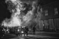 This series of photographs covers events in Ferguson over two time periods. The first about ten days after the shooting of Michael Brown by policeman Darren Wilson, and the second, after the Grand Jury decision which declined to file charges against the the officer. Photo by David Butow/Redux